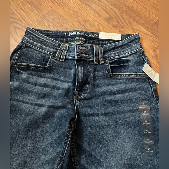NWT M Jeans by Maurice’s Size 10 Mid Rise Regular Dark Wash Jeans. - Picture 5 of 13